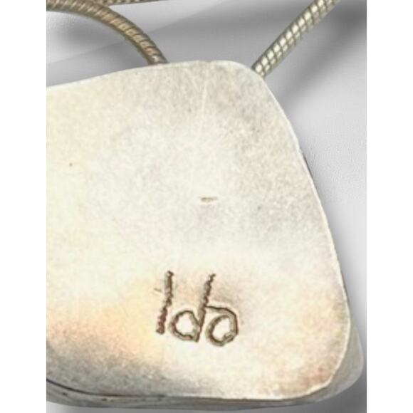 IJC Italy 925 Sterling Green Stone Pearl Pendant Necklace 28” Chain - Picture 3 of 8